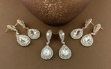 Crystal Double Teardrop Earrings, Silver | Fashion Jewellery Outlet | Fashion Jewellery Outlet