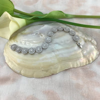 Cubic Zirconia Floral-Round Bridal Bracelet | Fashion Jewellery Outlet | Fashion Jewellery Outlet