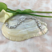 Cubic Zirconia Round-Square Bridal Bracelet | Fashion Jewellery Outlet | Fashion Jewellery Outlet