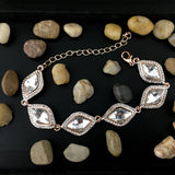 Crystal Bracelet Diamond Shape Rose Gold | Fashion Jewellery Outlet | Fashion Jewellery Outlet