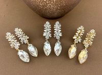 Crystal Baguette Marquise Earrings, Silver | Fashion Jewellery Outlet | Fashion Jewellery Outlet