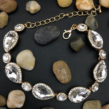 Teardrop Shape Gold Crystal Bracelet | Fashion Jewellery Outlet | Fashion Jewellery Outlet