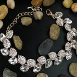 Crystal Elegant Leaf Shape Bridal Bracelet | Fashion Jewellery Outlet | Fashion Jewellery Outlet
