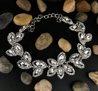 Floral Designer Silver Bridal Bracelet | Fashion Jewellery Outlet | Fashion Jewellery Outlet