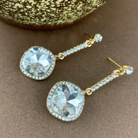 Crystal Earrings Diamond shape, Gold | Fashion Jewellery Outlet | Fashion Jewellery Outlet