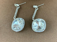 Crystal Earrings Diamond shape, Silver | Fashion Jewellery Outlet | Fashion Jewellery Outlet