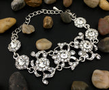 Designer Inspired Flower Bridal Bracelet | Fashion Jewellery Outlet | Fashion Jewellery Outlet
