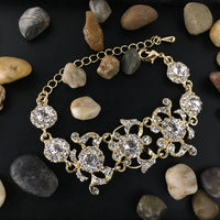 Designer Inspired Flower Bridal Bracelet | Fashion Jewellery Outlet | Fashion Jewellery Outlet