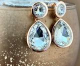 Crystal Plain Teardrop Earrings, Rose Gold | Fashion Jewellery Outlet | Fashion Jewellery Outlet