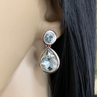 Crystal Plain Teardrop Earrings, Rose Gold | Fashion Jewellery Outlet | Fashion Jewellery Outlet