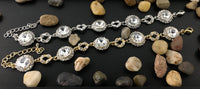 Crystal Round Shape Gold Bridal Bracelet | Fashion Jewellery Outlet | Fashion Jewellery Outlet