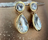 Crystal Plain Teardrop Earrings, Gold | Fashion Jewellery Outlet | Fashion Jewellery Outlet