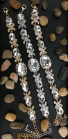 Crystal Bracelet Fancy Oval Shape Silver | Fashion Jewellery Outlet | Fashion Jewellery Outlet