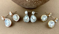 Crystal Plain Teardrop Earrings, Silver | Fashion Jewellery Outlet | Fashion Jewellery Outlet