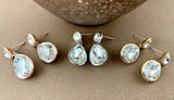 Crystal Plain Teardrop Earrings, Gold | Fashion Jewellery Outlet | Fashion Jewellery Outlet