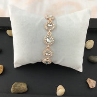 Stunning Round Rose Gold Bridal Bracelet | Fashion Jewellery Outlet | Fashion Jewellery Outlet