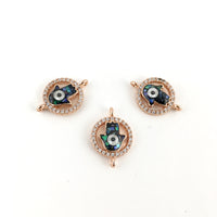 Rose Gold CZ Pave Hamsa Connector | Fashion Jewellery Outlet | Fashion Jewellery Outlet