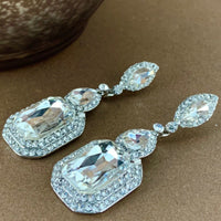 Crystal Earrings Victorian Marquee Silver | Fashion Jewellery Outlet | Fashion Jewellery Outlet