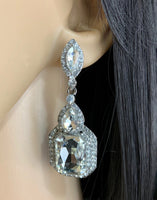 Crystal Earrings Victorian Marquee Silver | Fashion Jewellery Outlet | Fashion Jewellery Outlet