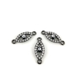 Evil Eye CZ Pave Connector, Gunmetal | Fashion Jewellery Outlet | Fashion Jewellery Outlet
