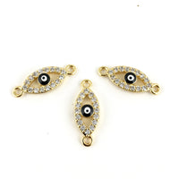 Evil Eye CZ Pave Connector, Gold | Fashion Jewellery Outlet | Fashion Jewellery Outlet