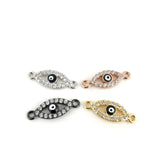 Evil Eye CZ Pave Connector, Gold | Fashion Jewellery Outlet | Fashion Jewellery Outlet