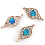 Abalone Evil Eye Rose Gold CZ Pave Connector | Fashion Jewellery Outlet | Fashion Jewellery Outlet
