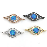 Abalone Evil Eye CZ Gold Pave Connector | Fashion Jewellery Outlet | Fashion Jewellery Outlet