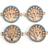 Blue Stones Tree of Life CZ Pave Connector | Fashion Jewellery Outlet | Fashion Jewellery Outlet