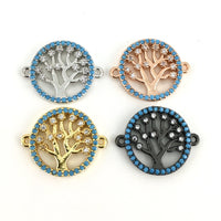 Tree of Life CZ Pave Connector, Gold | Fashion Jewellery Outlet | Fashion Jewellery Outlet