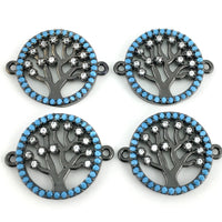 Blue Stones Tree of Life CZ Pave Connector | Fashion Jewellery Outlet | Fashion Jewellery Outlet