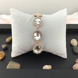 Crystal Bracelet Almond Shape Rose Gold | Fashion Jewellery Outlet | Fashion Jewellery Outlet
