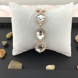 Crystal Bracelet Almond Shape Rose Gold | Fashion Jewellery Outlet | Fashion Jewellery Outlet
