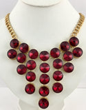 Elegant Crystal Necklace, Burgundy | Fashion Jewellery Outlet | Fashion Jewellery Outlet