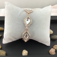 Crystal Bracelet Diamond Shape Rose Gold | Fashion Jewellery Outlet | Fashion Jewellery Outlet