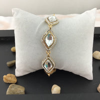 Crystal Diamond Shape Gold Bridal Bracelet | Fashion Jewellery Outlet | Fashion Jewellery Outlet