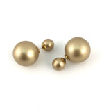 Double Sided Pearl Stud Earrings, Taupe | Fashion Jewellery Outlet | Fashion Jewellery Outlet