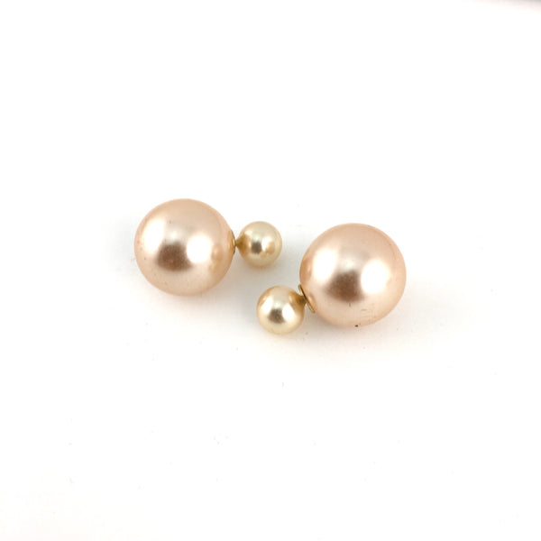 Designer Double Sided Pearl Stud Earrings | Fashion Jewellery Outlet | Fashion Jewellery Outlet