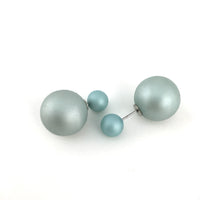 Double Sided Pearl Stud Earrings, Mint Blue | Fashion Jewellery Outlet | Fashion Jewellery Outlet