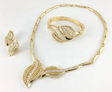 Leaf Shape Gold Plated Necklace Set | Fashion Jewellery Outlet | Fashion Jewellery Outlet