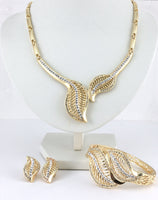 Leaf Shape Gold Plated Necklace Set | Fashion Jewellery Outlet | Fashion Jewellery Outlet