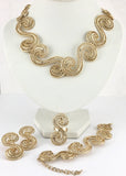 Filigree Style Gold Plated Necklace Set | Fashion Jewellery Outlet | Fashion Jewellery Outlet