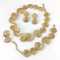 Filigree Style Gold Plated Necklace Set | Fashion Jewellery Outlet | Fashion Jewellery Outlet