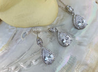 Bridal Cubic Zirconia Set Silver Bridal Set | Fashion Jewellery Outlet | Fashion Jewellery Outlet