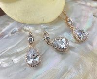 Bridal Cubic Zirconia Set, Gold Bridal Set | Fashion Jewellery Outlet | Fashion Jewellery Outlet
