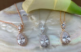 Bridal Cubic Zirconia Set, Gold Bridal Set | Fashion Jewellery Outlet | Fashion Jewellery Outlet