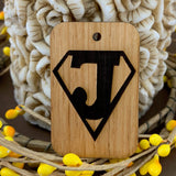Initial Letter Engraved Wood Tags | Fashion Jewellery Outlet | Fashion Jewellery Outlet