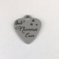 Best Nonna Ever Engraved Heart Charm | Fashion Jewellery Outlet | Fashion Jewellery Outlet