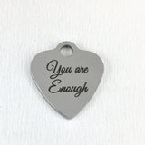 You are Enough Engraved Charm | Fashion Jewellery Outlet | Fashion Jewellery Outlet