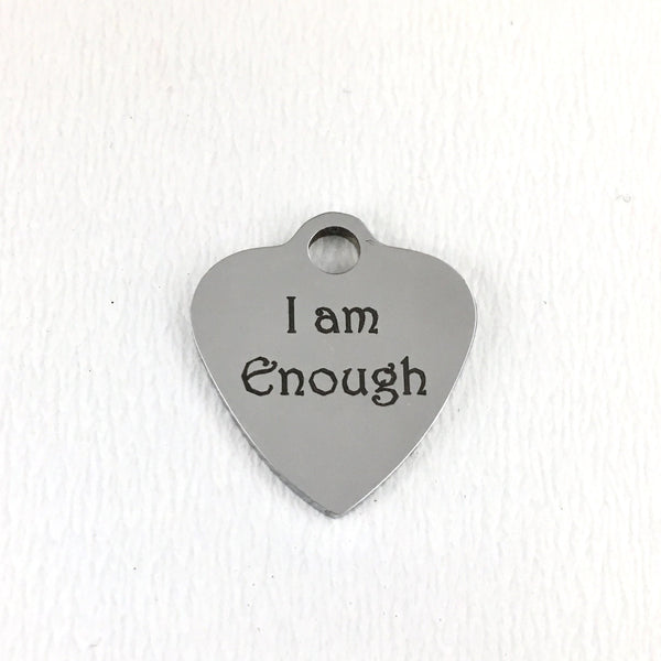 I am Enough Engraved Charm | Fashion Jewellery Outlet | Fashion Jewellery Outlet